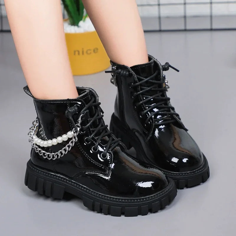 bottines cuir enfant fille