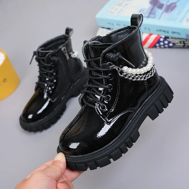 bottines cuir enfant fille