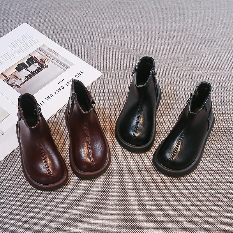 boots cuir fille